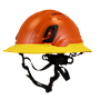 Type II + Vented Orange Safety Helmet with Yellow FlexBrim (T2VORFBYL - Three Quarter View)
