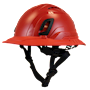 Type II + Vented Red Safety Helmet with Red FlexBrim (T2VRDFBRD - Three Quarter View)