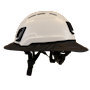 Type II + Vented White Safety Helmet with Black FlexBrim (T2VWHFBBK - Left)