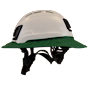 Type II + Vented White Safety Helmet with Forest Green FlexBrim (T2VWHFBFG - Left)