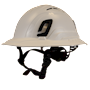Type II + Vented White Safety Helmet with White FlexBrim (T2VWHFBWH - Three Quarter View)