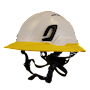 Type II + Vented White Safety Helmet with Yellow FlexBrim (T2VWHFBYL - Three Quarter View)