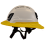 Type II + Vented White Safety Helmet with Yellow FlexBrim (T2VWHFBYL - Left)