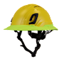 Type II + Vented Yellow Safety Helmet with Hi-Viz Yellow FlexBrim (T2VYLFBHY - Three Quarter View)