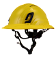 Type II + Vented Yellow Safety Helmet with Yellow FlexBrim (T2VYLFBYL - Three Quarter View)
